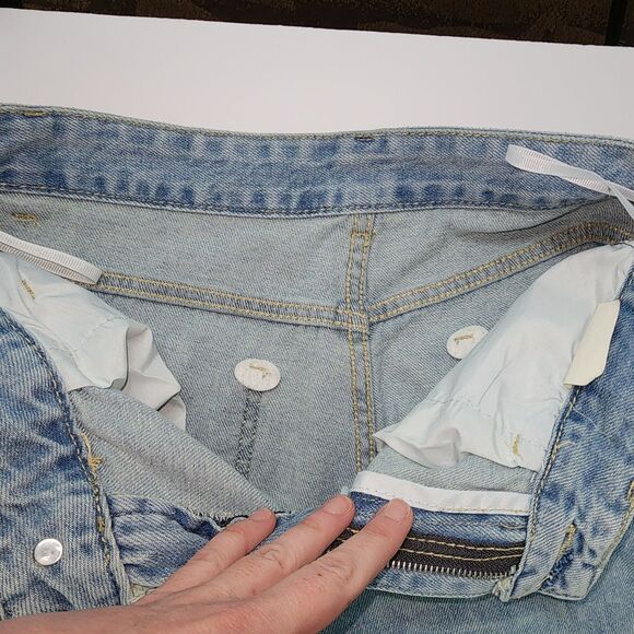 Women's Extra Wide Leg High Rise Front Pleated Jeans - Picture 9 of 12